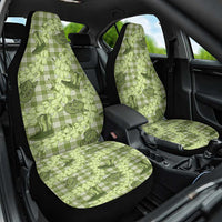 Lime Palaka Hawaii Cowboy Car Seat Cover Puakenikeni Lei Paniolo Papale Seamless Vibes - Polynesian Pride