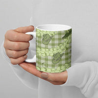 Lime Palaka Hawaii Cowboy Ceramic Mug Puakenikeni Lei Paniolo Papale Seamless Vibes - Polynesian Pride