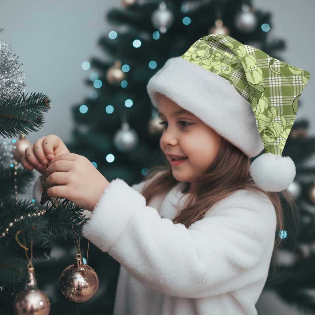 Lime Palaka Hawaii Cowboy Christmas Santa Hat Puakenikeni Lei Paniolo Papale Seamless Vibes - Polynesian Pride