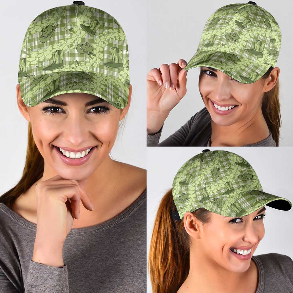 Lime Palaka Hawaii Cowboy Classic Cap Puakenikeni Lei Paniolo Papale Seamless Vibes - Polynesian Pride