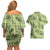 Lime Palaka Hawaii Cowboy Couples Matching Off Shoulder Short Dress and Hawaiian Shirt Puakenikeni Lei Paniolo Papale Seamless Vibes - Polynesian Pride