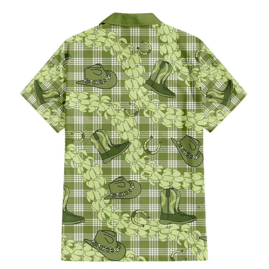 Lime Palaka Hawaii Cowboy Family Matching Mermaid Dress and Hawaiian Shirt Puakenikeni Lei Paniolo Papale Seamless Vibes - Polynesian Pride