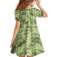 Lime Palaka Hawaii Cowboy Family Matching Short Sleeve Bodycon Dress and Hawaiian Shirt Puakenikeni Lei Paniolo Papale Seamless Vibes - Polynesian Pride