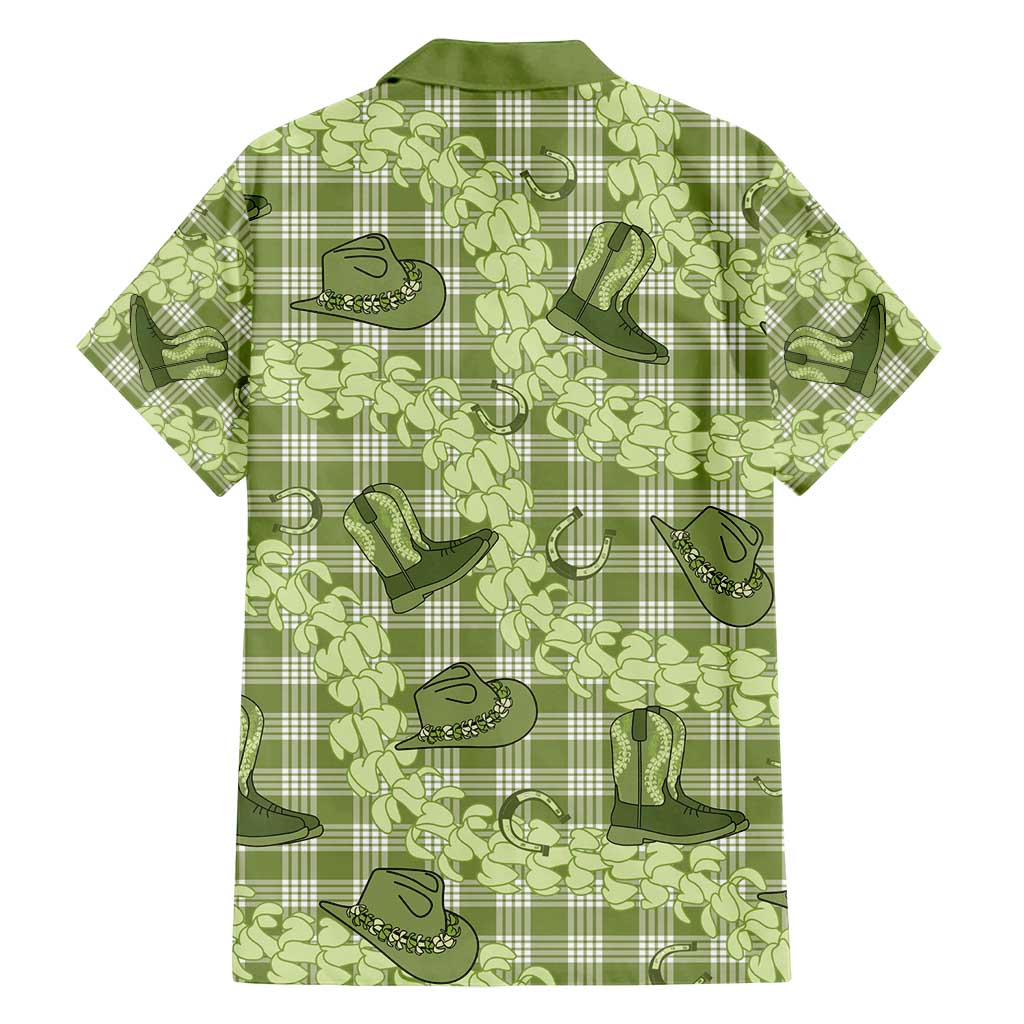 Lime Palaka Hawaii Cowboy Family Matching Summer Maxi Dress and Hawaiian Shirt Puakenikeni Lei Paniolo Papale Seamless Vibes - Polynesian Pride
