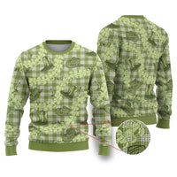 Lime Palaka Hawaii Cowboy Ugly Christmas Sweater Puakenikeni Lei Paniolo Papale Seamless Vibes - Polynesian Pride