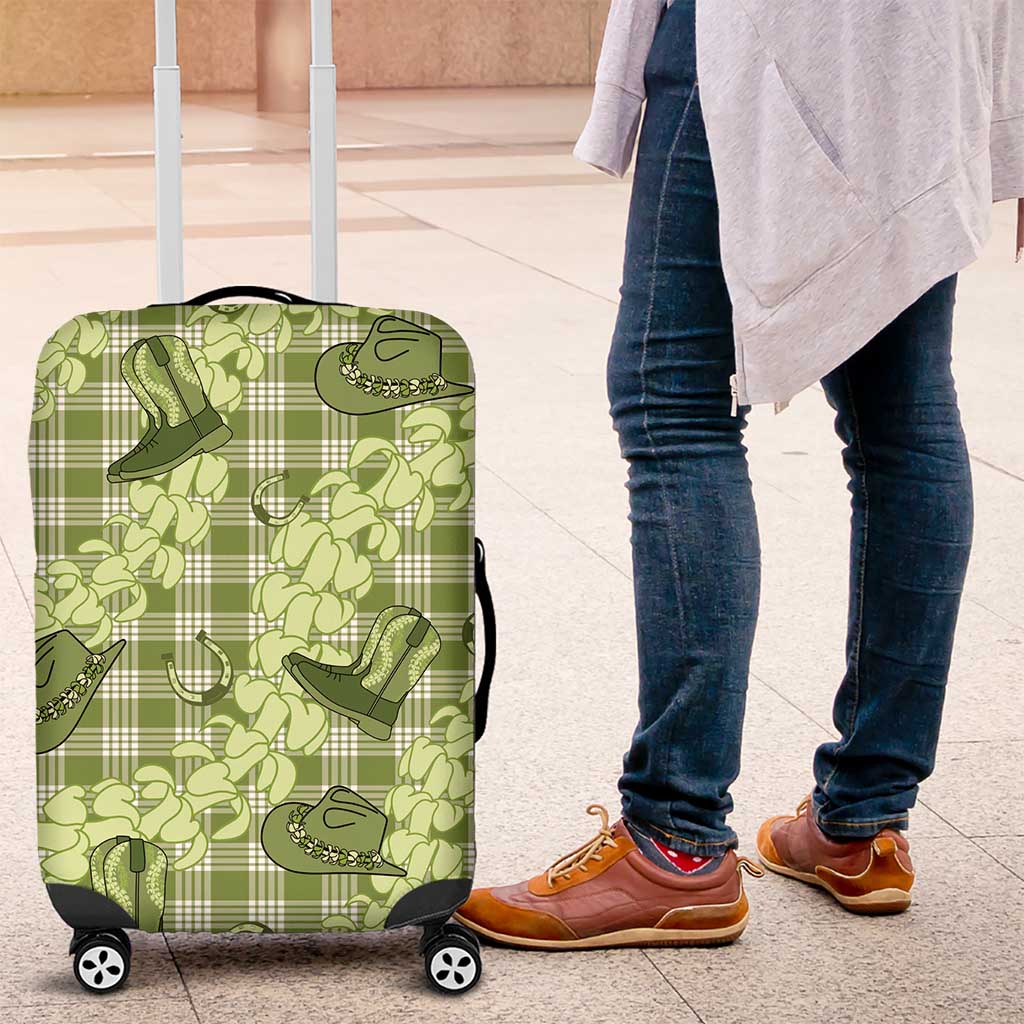 Palaka with Keni Keni Hawaiian キャリーケース Lime Palaka Hawaii Cowboy Luggage Cover Puakenikeni Lei Paniolo