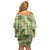 Lime Palaka Hawaii Cowboy Off Shoulder Short Dress Puakenikeni Lei Paniolo Papale Seamless Vibes - Polynesian Pride