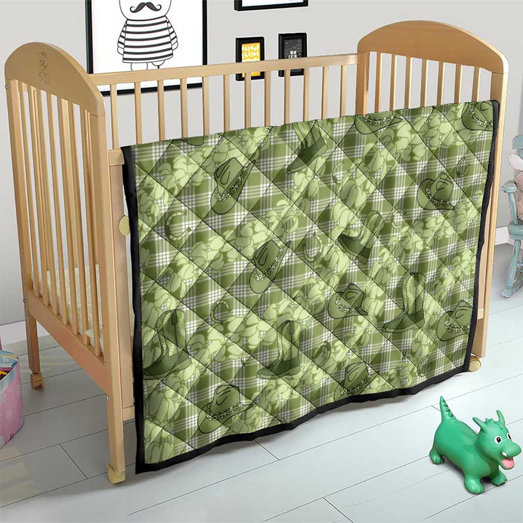 Lime Palaka Hawaii Cowboy Quilt Puakenikeni Lei Paniolo Papale Seamless Vibes - Polynesian Pride