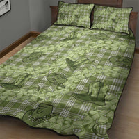 Lime Palaka Hawaii Cowboy Quilt Bed Set Puakenikeni Lei Paniolo Papale Seamless Vibes - Polynesian Pride