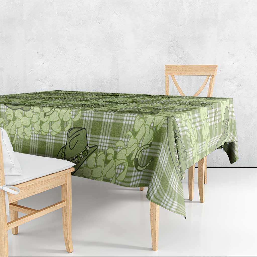 Lime Palaka Hawaii Cowboy Tablecloth Puakenikeni Lei Paniolo Papale Seamless Vibes - Polynesian Pride