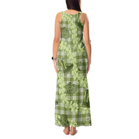 Lime Palaka Hawaii Cowboy Tank Maxi Dress Puakenikeni Lei Paniolo Papale Seamless Vibes - Polynesian Pride