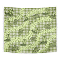 Lime Palaka Hawaii Cowboy Tapestry Puakenikeni Lei Paniolo Papale Seamless Vibes - Polynesian Pride