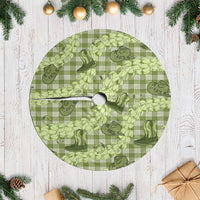 Lime Palaka Hawaii Cowboy Tree Skirt Puakenikeni Lei Paniolo Papale Seamless Vibes - Polynesian Pride