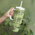 Lime Palaka Hawaii Cowboy Tumbler With Handle Puakenikeni Lei Paniolo Papale Seamless Vibes - Polynesian Pride