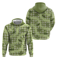 Lime Palaka Hawaii Cowboy Zip Hoodie Puakenikeni Lei Paniolo Papale Seamless Vibes - Polynesian Pride