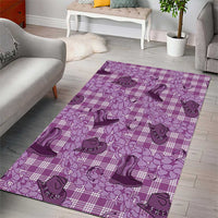 Purple Palaka Hawaii Cowboy Area Rug Puakenikeni Lei Paniolo Papale Seamless Vibes - Polynesian Pride