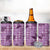 Purple Palaka Hawaii Cowboy 4 in 1 Can Cooler Tumbler Puakenikeni Lei Paniolo Papale Seamless Vibes - Polynesian Pride