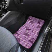 Purple Palaka Hawaii Cowboy Car Mats Puakenikeni Lei Paniolo Papale Seamless Vibes - Polynesian Pride