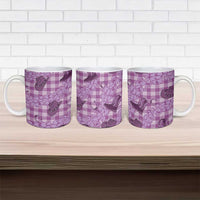 Purple Palaka Hawaii Cowboy Ceramic Mug Puakenikeni Lei Paniolo Papale Seamless Vibes - Polynesian Pride