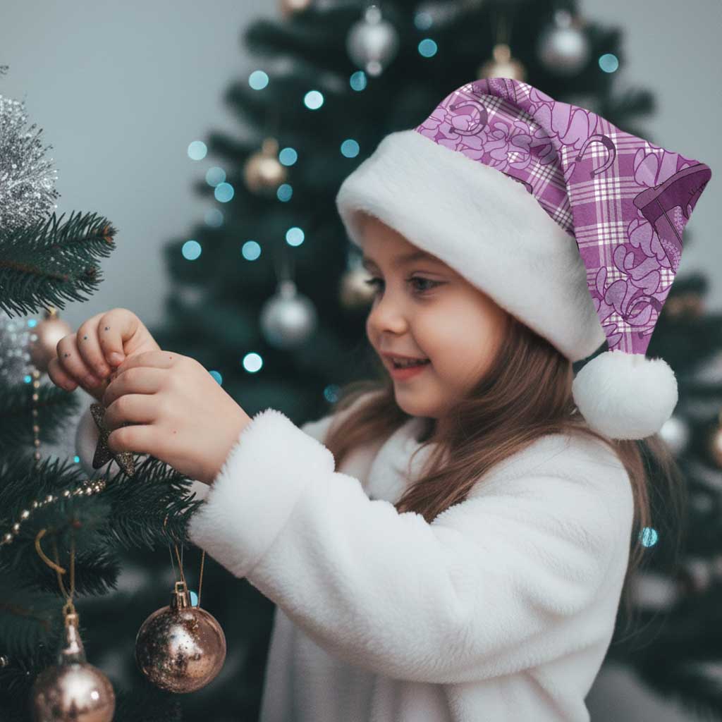 Purple Palaka Hawaii Cowboy Christmas Santa Hat Puakenikeni Lei Paniolo Papale Seamless Vibes - Polynesian Pride