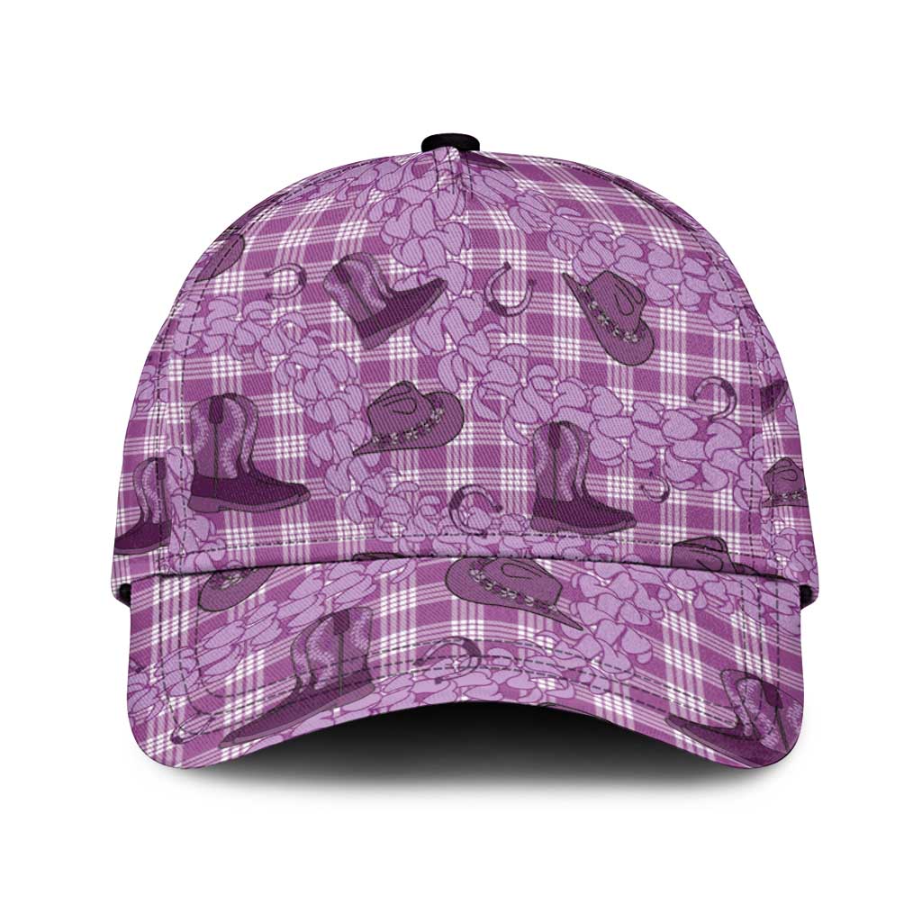 Purple Palaka Hawaii Cowboy Classic Cap Puakenikeni Lei Paniolo Papale Seamless Vibes - Polynesian Pride