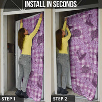 Purple Palaka Hawaii Cowboy Door Cover Puakenikeni Lei Paniolo Papale Seamless Vibes - Polynesian Pride