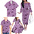 Purple Palaka Hawaii Cowboy Family Matching Off The Shoulder Long Sleeve Dress and Hawaiian Shirt Puakenikeni Lei Paniolo Papale Seamless Vibes - Polynesian Pride