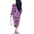 Purple Palaka Hawaii Cowboy Family Matching Off The Shoulder Long Sleeve Dress and Hawaiian Shirt Puakenikeni Lei Paniolo Papale Seamless Vibes - Polynesian Pride