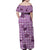 Purple Palaka Hawaii Cowboy Family Matching Off Shoulder Maxi Dress and Hawaiian Shirt Puakenikeni Lei Paniolo Papale Seamless Vibes - Polynesian Pride