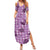 Purple Palaka Hawaii Cowboy Family Matching Summer Maxi Dress and Hawaiian Shirt Puakenikeni Lei Paniolo Papale Seamless Vibes - Polynesian Pride