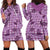 Purple Palaka Hawaii Cowboy Hoodie Dress Puakenikeni Lei Paniolo Papale Seamless Vibes - Polynesian Pride