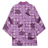 Purple Palaka Hawaii Cowboy Kimono Puakenikeni Lei Paniolo Papale Seamless Vibes - Polynesian Pride