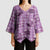 Purple Palaka Hawaii Cowboy Kimono Sleeve Blouse Puakenikeni Lei Paniolo Papale Seamless Vibes - Polynesian Pride