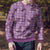 Purple Palaka Hawaii Cowboy Ugly Christmas Sweater Puakenikeni Lei Paniolo Papale Seamless Vibes - Polynesian Pride