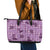 Purple Palaka Hawaii Cowboy Leather Tote Bag Puakenikeni Lei Paniolo Papale Seamless Vibes - Polynesian Pride