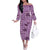 Purple Palaka Hawaii Cowboy Off The Shoulder Long Sleeve Dress Puakenikeni Lei Paniolo Papale Seamless Vibes - Polynesian Pride