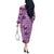 Purple Palaka Hawaii Cowboy Off The Shoulder Long Sleeve Dress Puakenikeni Lei Paniolo Papale Seamless Vibes - Polynesian Pride