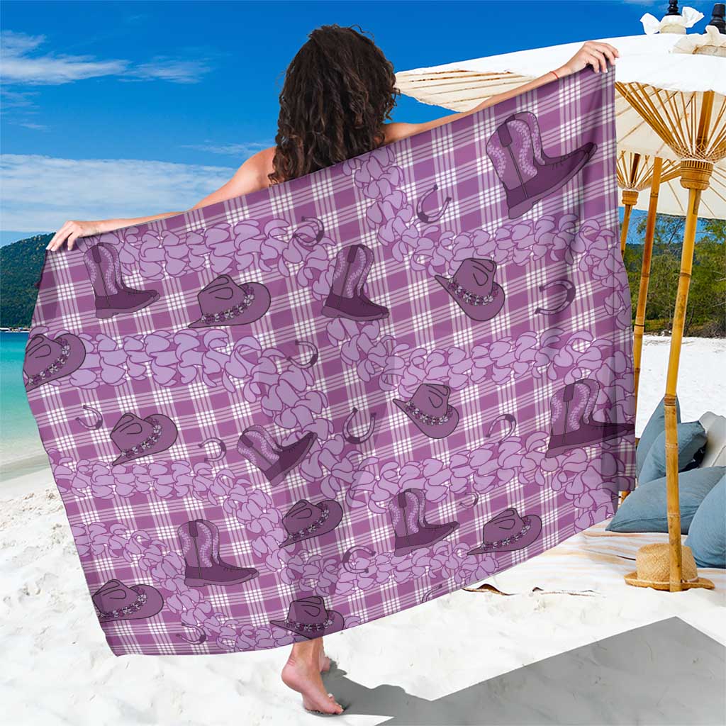 Purple Palaka Hawaii Cowboy Sarong Puakenikeni Lei Paniolo Papale Seamless Vibes - Polynesian Pride