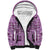 Purple Palaka Hawaii Cowboy Sherpa Hoodie Puakenikeni Lei Paniolo Papale Seamless Vibes - Polynesian Pride