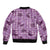 Purple Palaka Hawaii Cowboy Sleeve Zip Bomber Jacket Puakenikeni Lei Paniolo Papale Seamless Vibes - Polynesian Pride