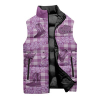 Purple Palaka Hawaii Cowboy Sleeveless Puffer Jacket Puakenikeni Lei Paniolo Papale Seamless Vibes - Polynesian Pride