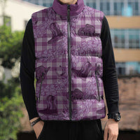 Purple Palaka Hawaii Cowboy Sleeveless Puffer Jacket Puakenikeni Lei Paniolo Papale Seamless Vibes - Polynesian Pride