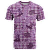 Purple Palaka Hawaii Cowboy T Shirt Puakenikeni Lei Paniolo Papale Seamless Vibes - Polynesian Pride
