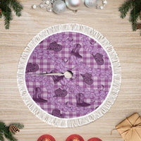 Purple Palaka Hawaii Cowboy Tree Skirt Puakenikeni Lei Paniolo Papale Seamless Vibes - Polynesian Pride
