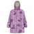 Purple Palaka Hawaii Cowboy Wearable Blanket Hoodie Puakenikeni Lei Paniolo Papale Seamless Vibes - Polynesian Pride
