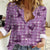 Purple Palaka Hawaii Cowboy Women Casual Shirt Puakenikeni Lei Paniolo Papale Seamless Vibes - Polynesian Pride