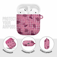 Pink Palaka Hawaii Cowboy AirPods Case Puakenikeni Lei Paniolo Papale Seamless Vibes - Polynesian Pride