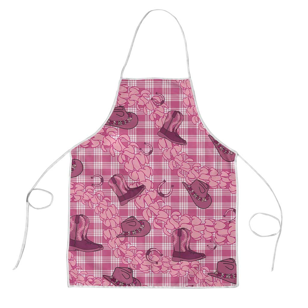 Pink Palaka Hawaii Cowboy Apron Puakenikeni Lei Paniolo Papale Seamless Vibes - Polynesian Pride