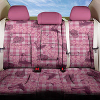 Pink Palaka Hawaii Cowboy Back Car Seat Cover Puakenikeni Lei Paniolo Papale Seamless Vibes - Polynesian Pride