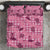 Pink Palaka Hawaii Cowboy Bedding Set Puakenikeni Lei Paniolo Papale Seamless Vibes - Polynesian Pride